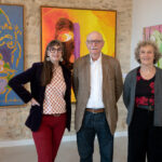Claire Scofield (gallery owner), Ami Barak (curator) and Pomme Jouffroy (eldest daughter of the artist) at THEpetiteGALLERY.